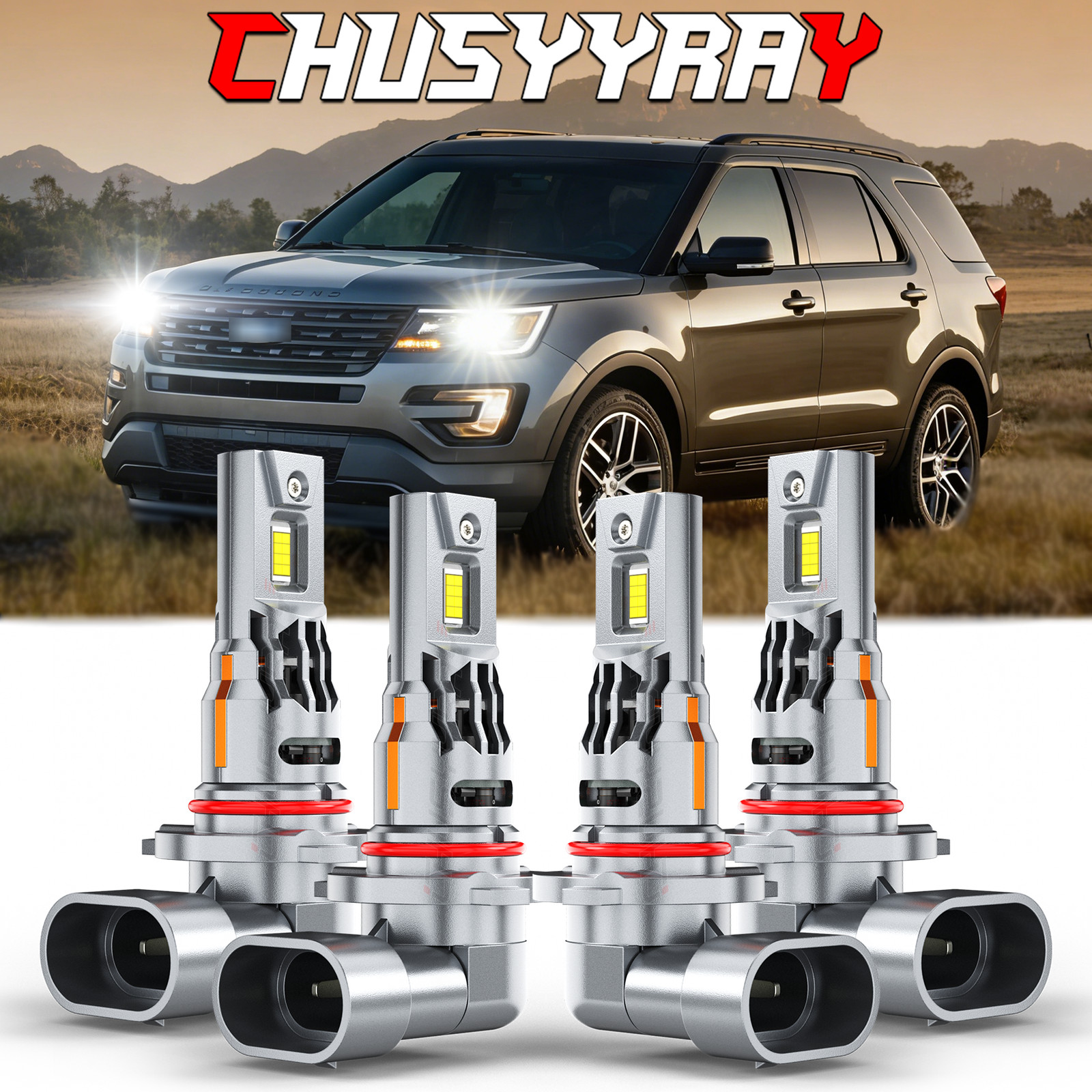 For Ford Explorer XLT Sport Utility 2011-2017 Front LED Headlight High Low Bulbs