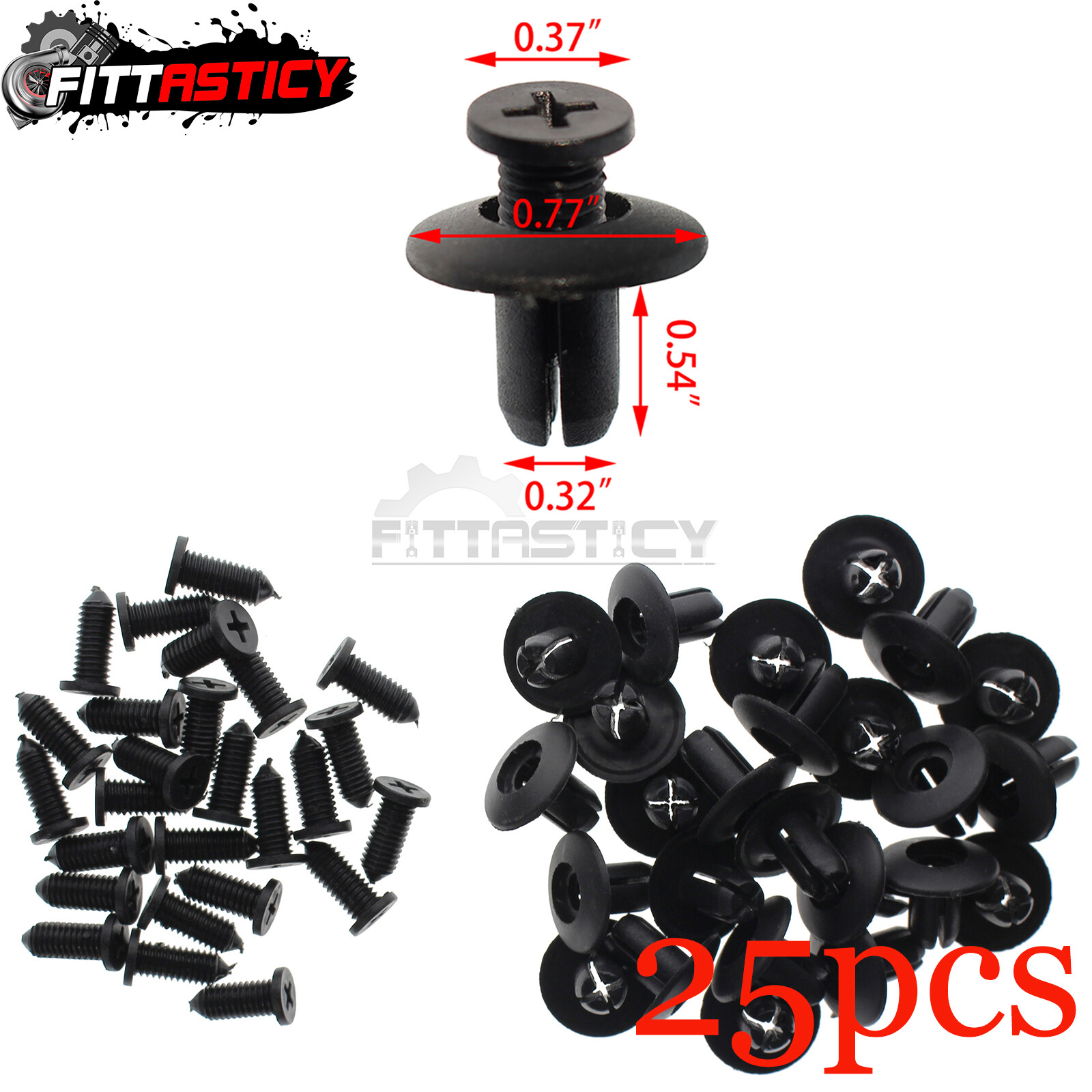 25 Bumper Retainers Fender Liner Clip Hood Rivets Trim Fasteners for Hyundai KIA
