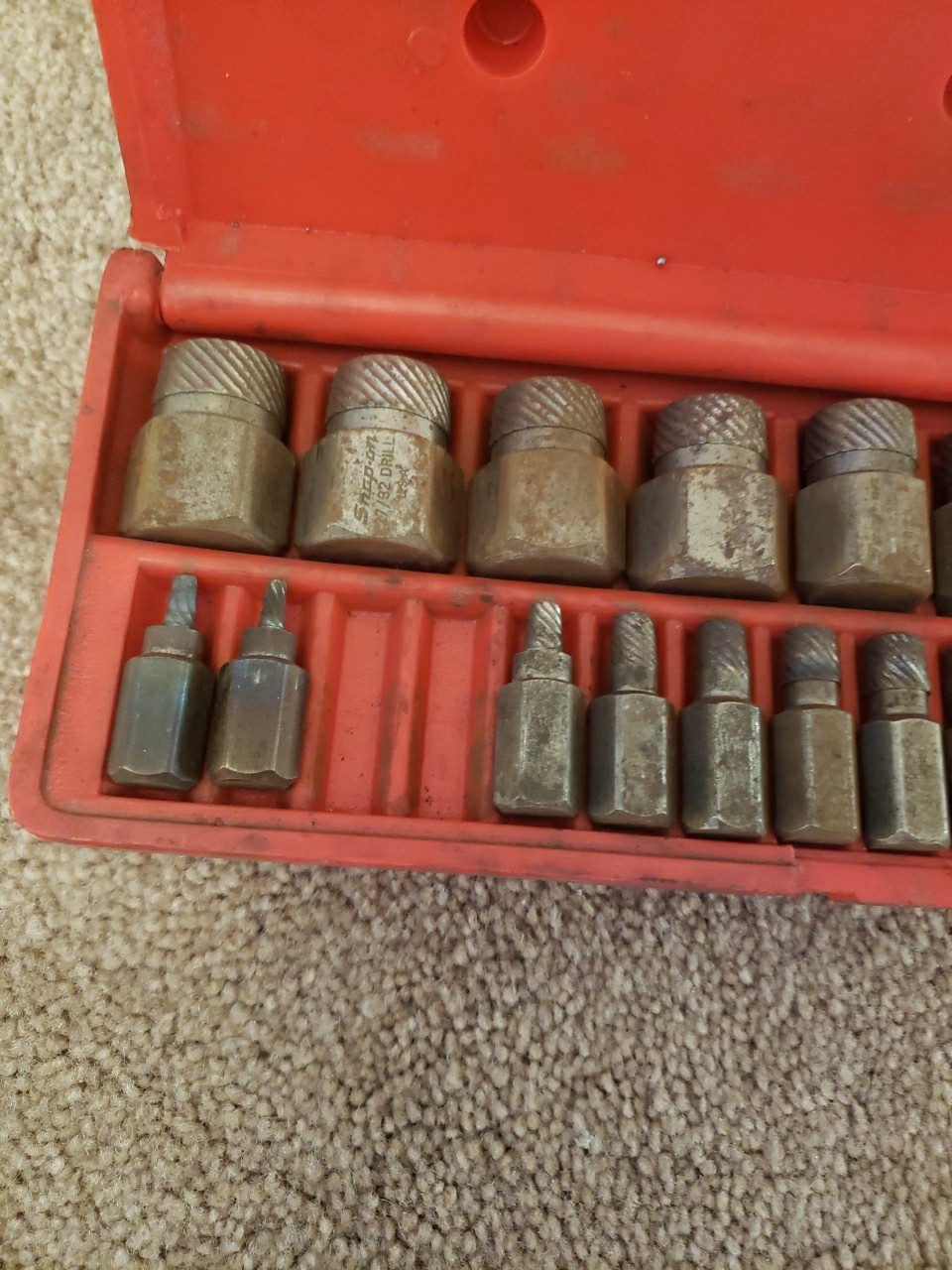 SNAP-ON TOOLS 25 PIECE SCREW EXTRACTOR SET MODEL REX25A Incomplete Missing 2