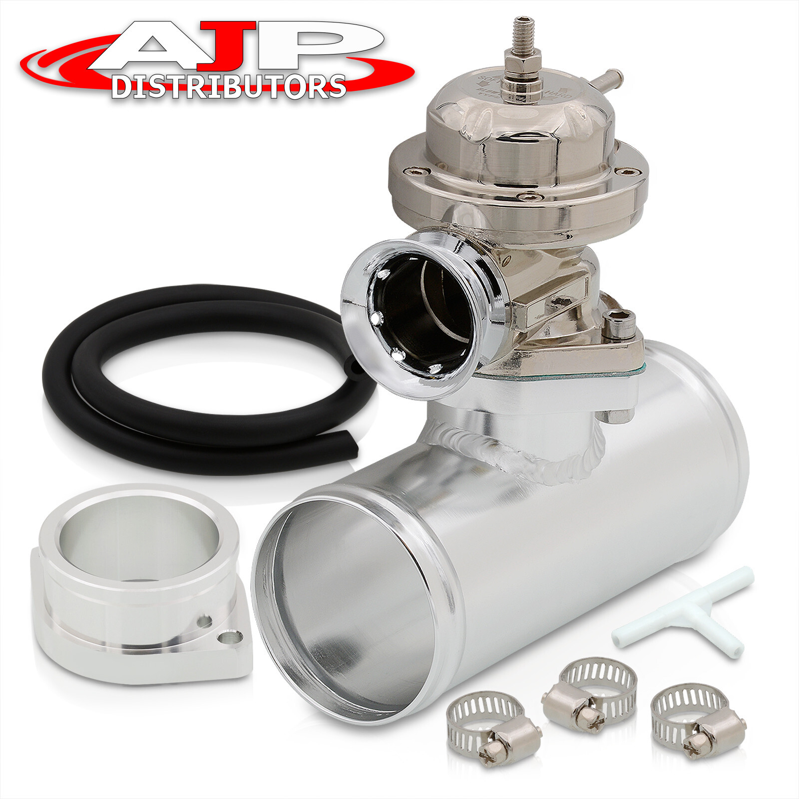 Chrome Lip Type RS Gunmetal BOV Blow Off Valve 2.5″ Aluminum Adapter