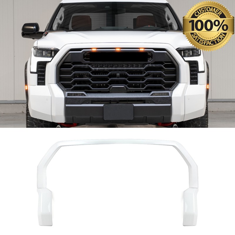 Ice Cap White Front Bumper Grille Trim Molding For Toyota Tundra 2022-2024 2025