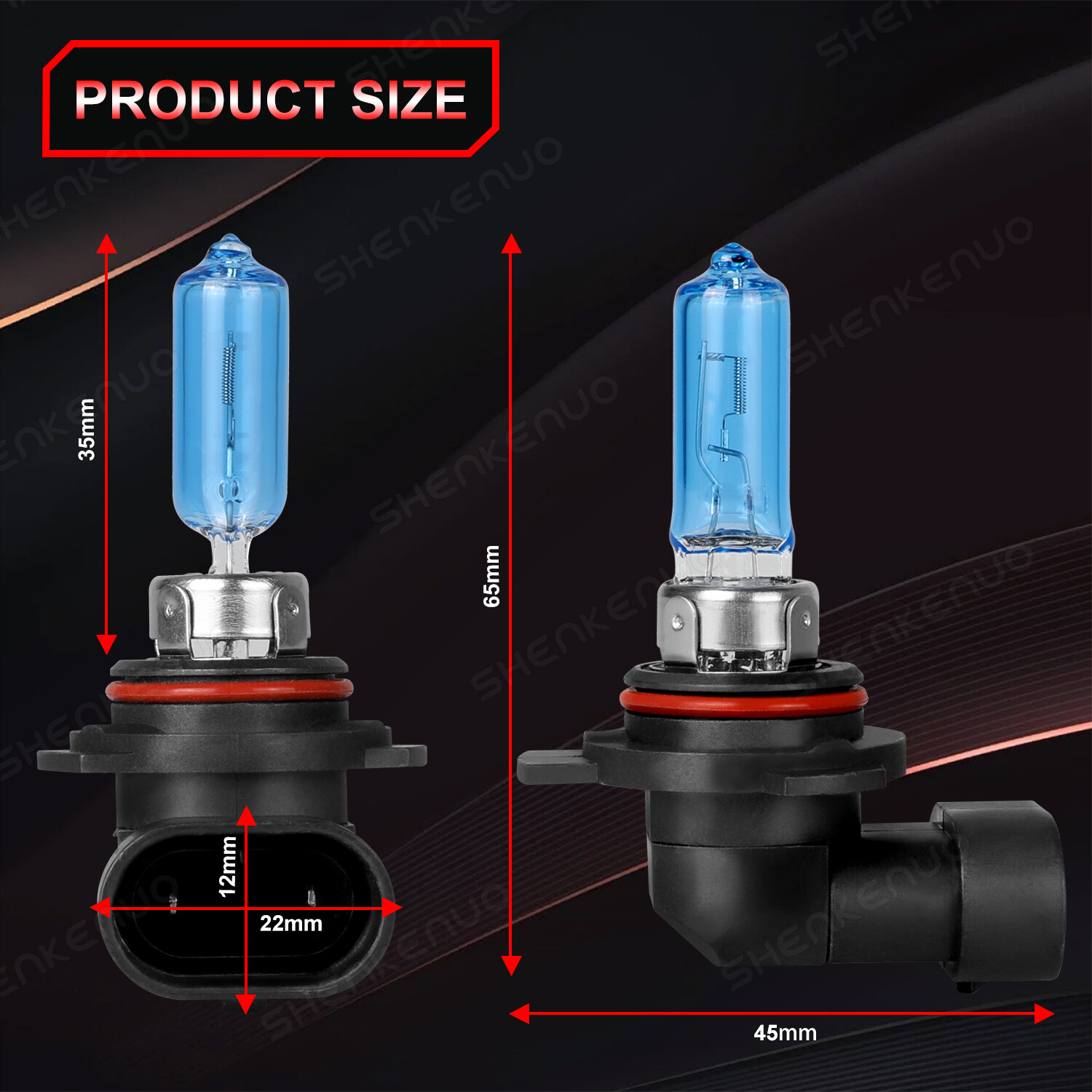 2x 9012/HIR2 Halogen 55W Low-Beam Headlight Bulbs Bright White Glass Replacement