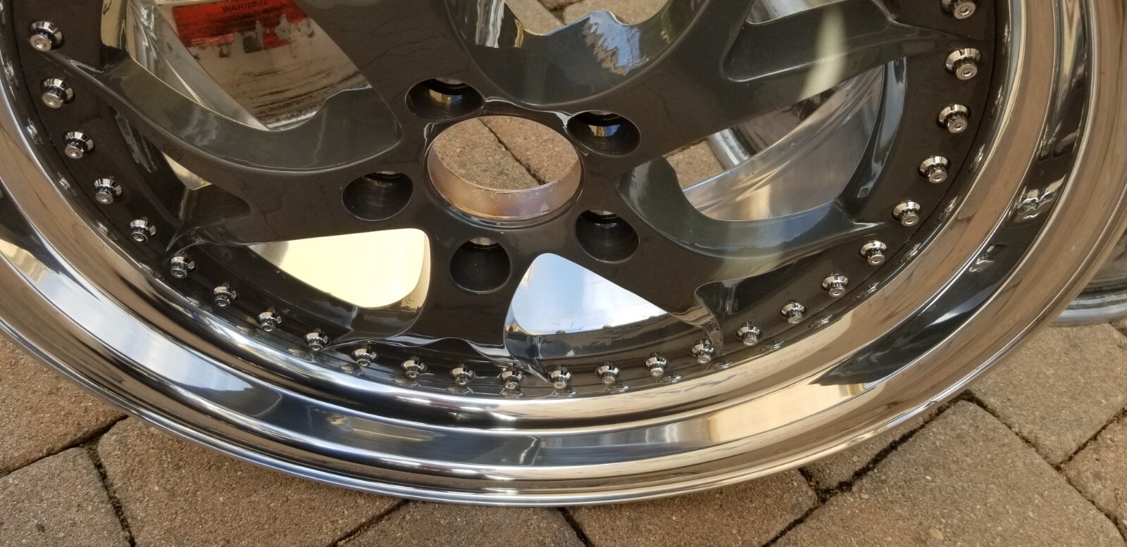 JDM 18×9/8.5 Forged 21 lb 3-Piece 5×114.3 Polished & Restored Anthracite Wheels