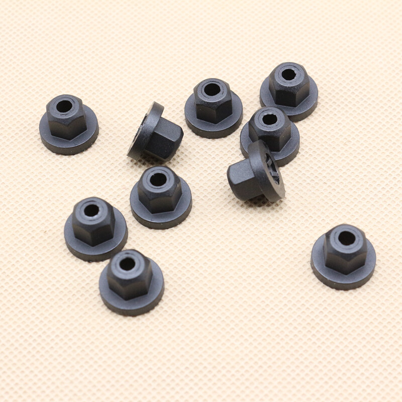 20x 5mm Nylon Flange Nuts 10mm Hex Fits BMW 16131176747 Mercedes Benz 0039900251