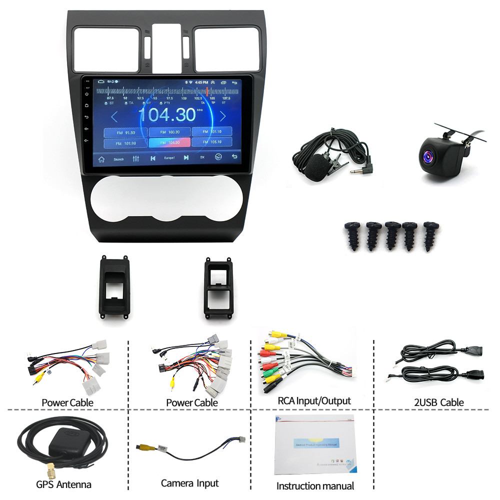 9″ For Subaru Forester XV 2012-2015 Head Unit Wireless CarPlay Auto Navi 4+64G