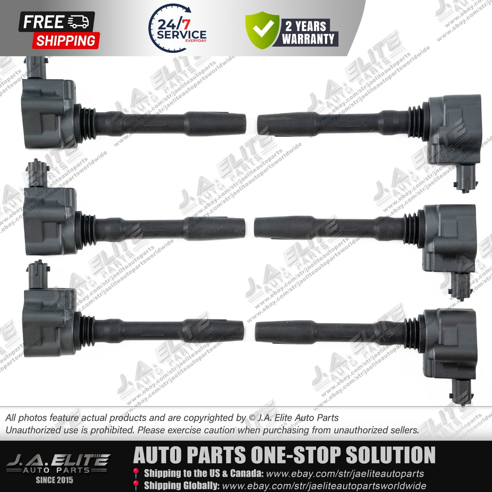 6pcs Genuine Ignition Coils for Maserati Ghibli Levante Quattroporte 288233
