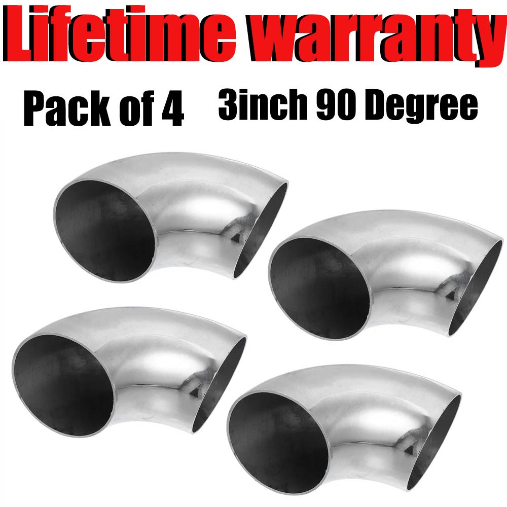 4pcs OD 3 Inch 90 Degree Mandrel Bend Elbow SS304 Stainless Steel Bend Tube Pipe