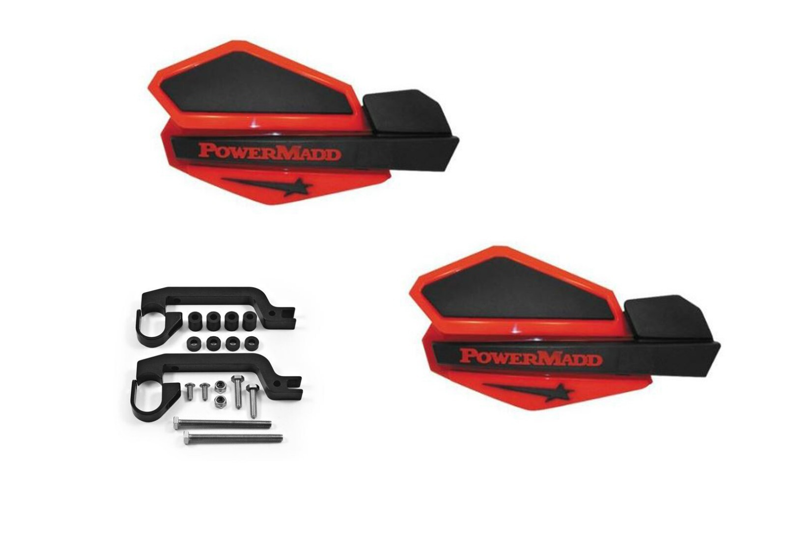 Powermadd Star Series Hand Guards Handguards Black Red Honda 400EX 400 EX