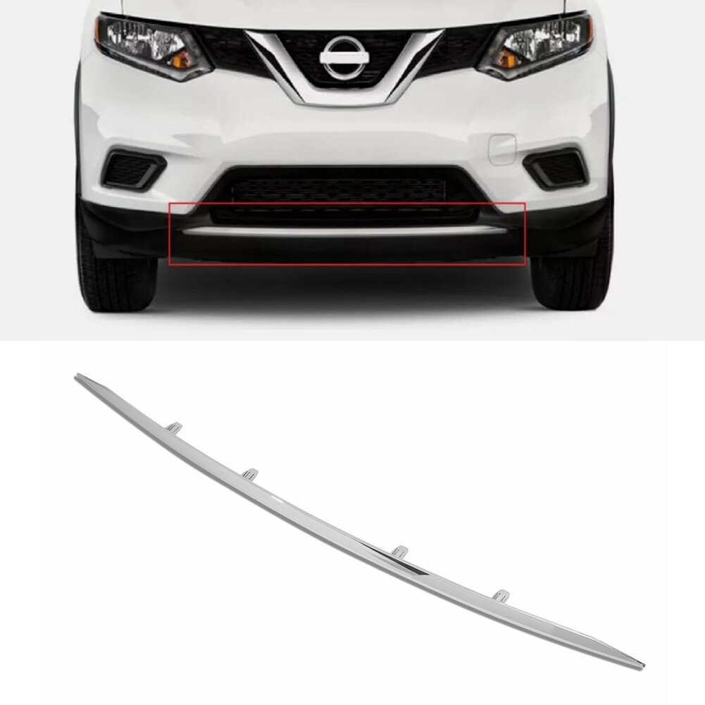 For 2014 2015 2016 Nissan Rogue Front Lower Bumper Chrome Moulding Trim