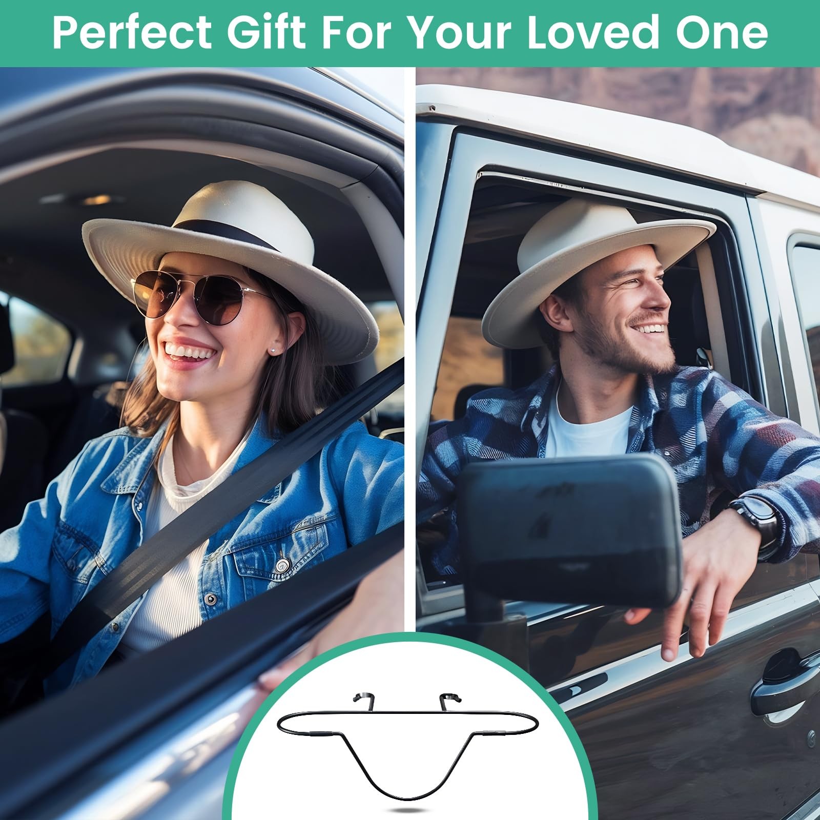 Eclatify Folding Design Hat Rack For Car, 14.37 x 7.87 x 0.2 inches, Metallic