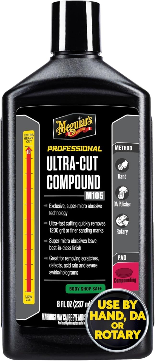 Mirror Glaze M105 Ultra-Cut Compound, Car Rubbing Compound for Removing Scratche