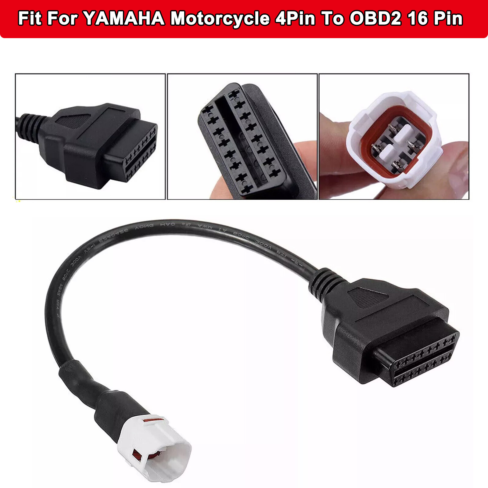 4pin Adapter Cable to OBD2 Diagnostic Tool Connector Fit For YAMAHA Motorcycle