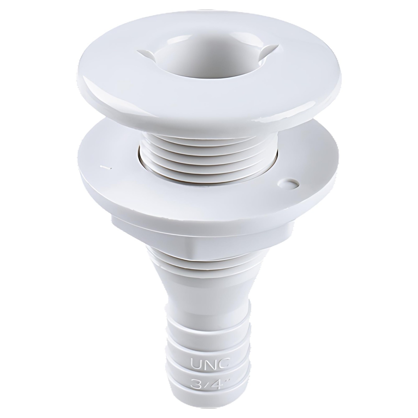 ¾” Thru Hull Fitting Marine Boat, Polypropylene, Plastic Drain Overflow Conne…