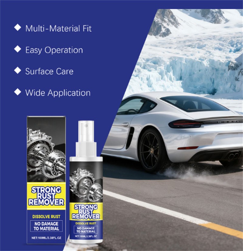 Strong Rust Remover 100ml/3.38fl.oz Powerful Rust Removal Spray For Cars &Tools