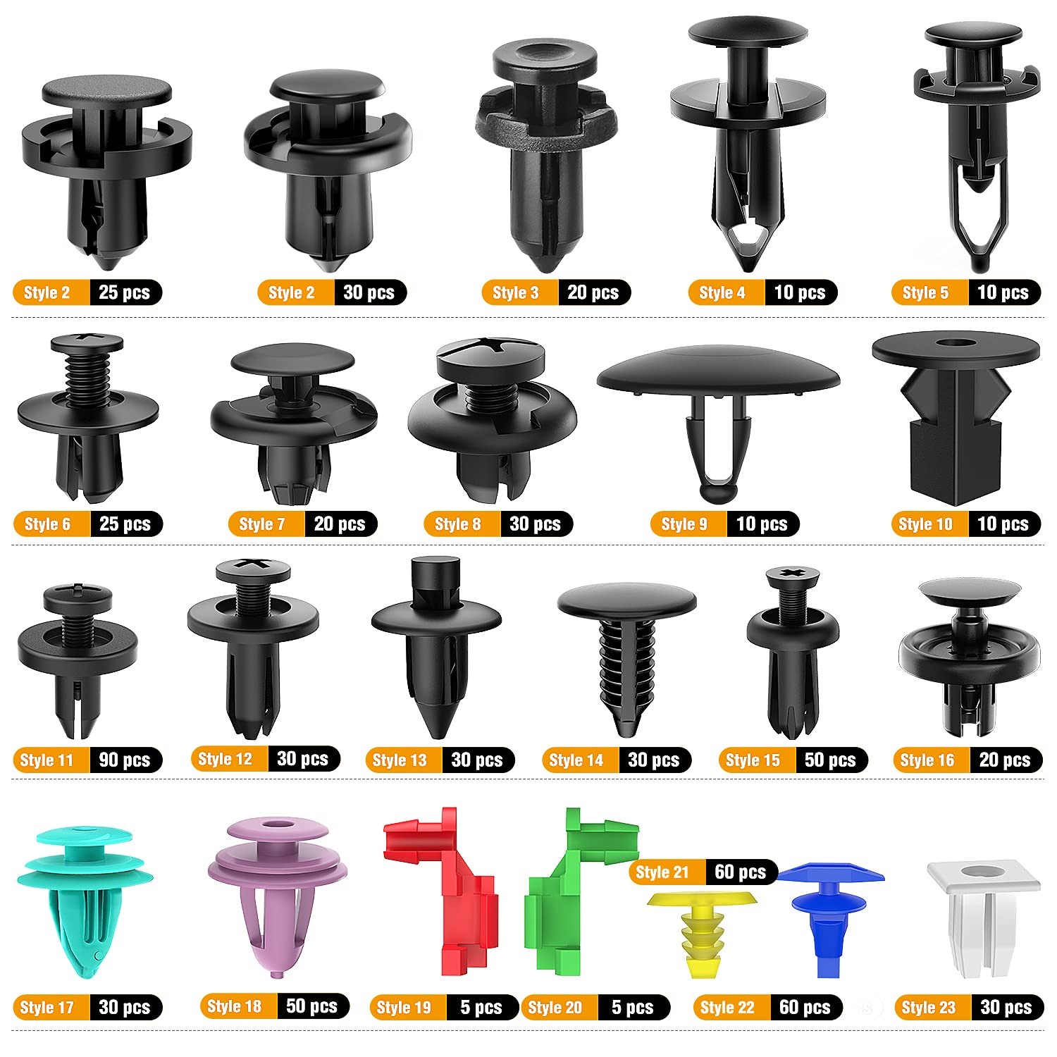 725 PCS Auto Push Pin Rivets Door Panel Bumper Retainer Clips Repair Set