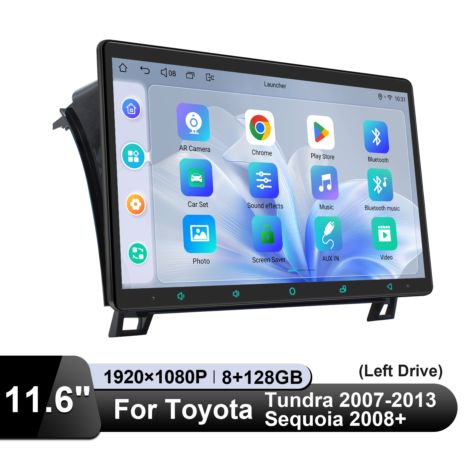 8+128GB 8Core Car Radio 11.6 in for Toyota Tundra 2007-2013 & Sequoia 2008-2019