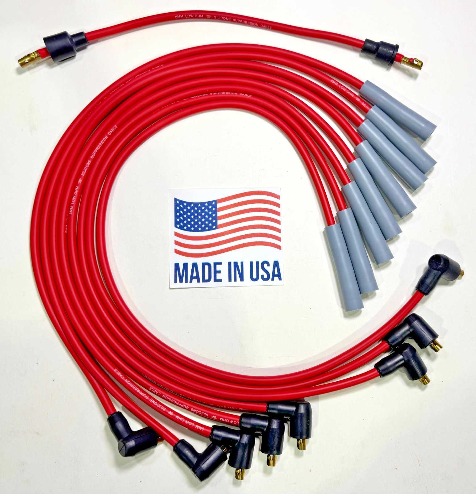 FORD Spark Plug wires 351C 351M 400 429 460 RED USA 8mm Spiral -points BIG BLOCK