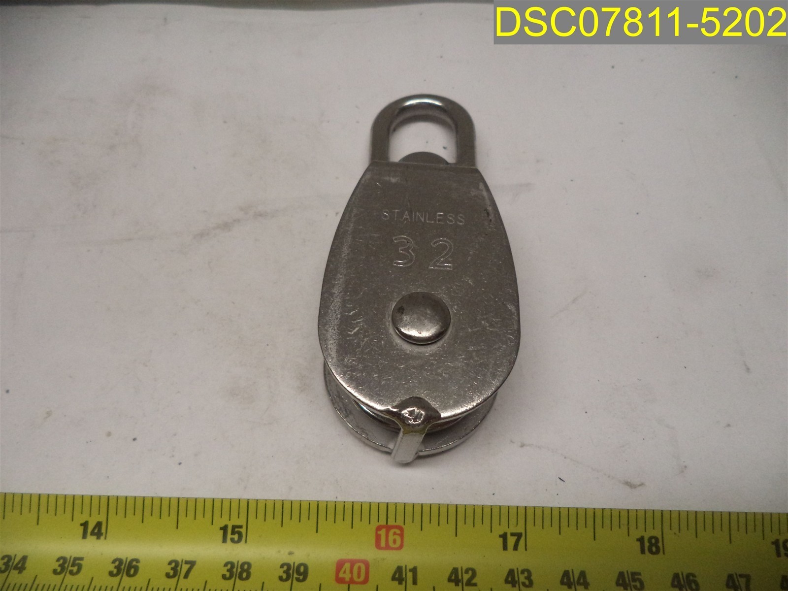 32mm Single Pulley Block Stainless Steel Fixed Pulley Fits 3/8″ Wire Rope
