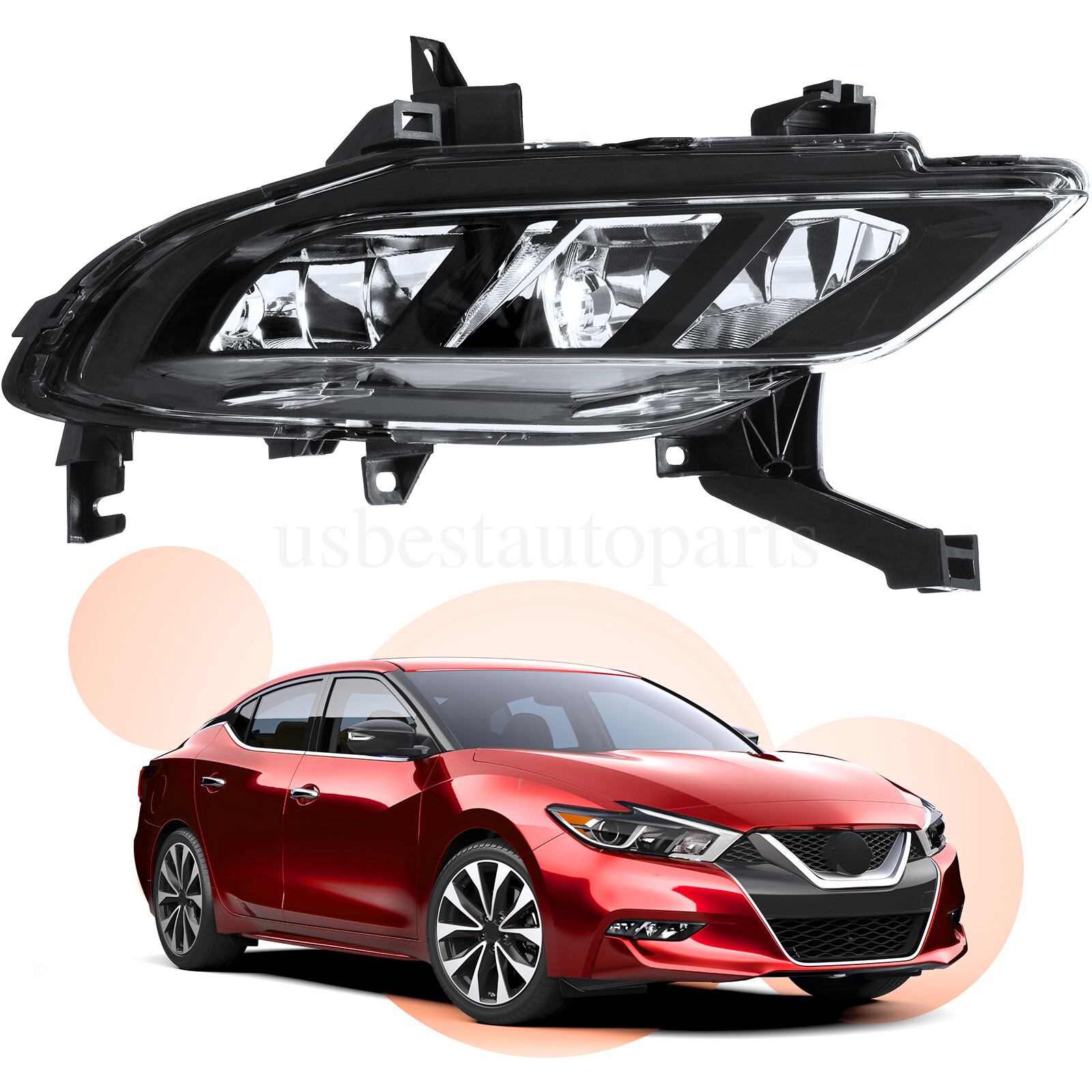 Passenger Right RH Side Fog Driving Light Lamp For 2016 2017 2018 Nissan Maxima