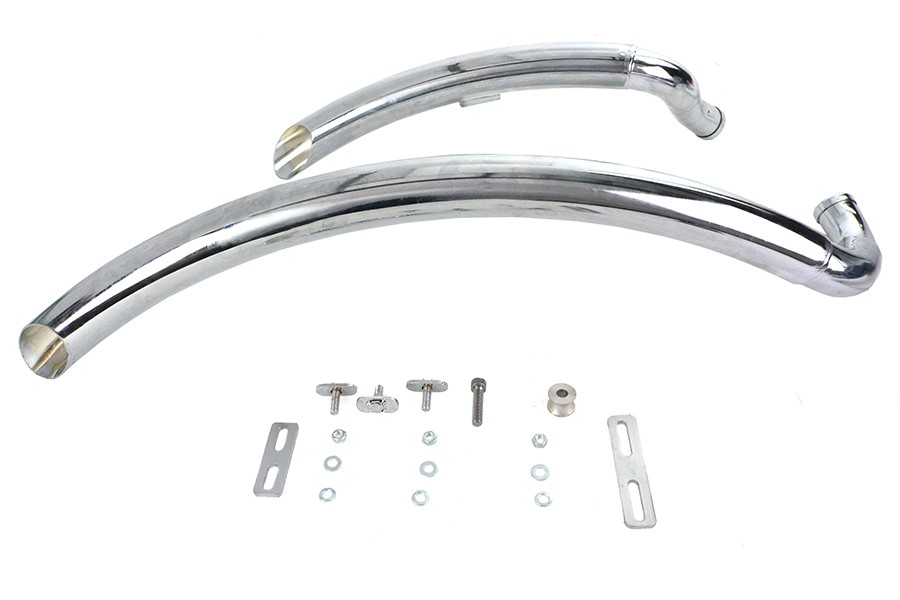 Wyatt Gatling Street Sweeper Exhaust Pipe Set Chrome fits Harley Davidson