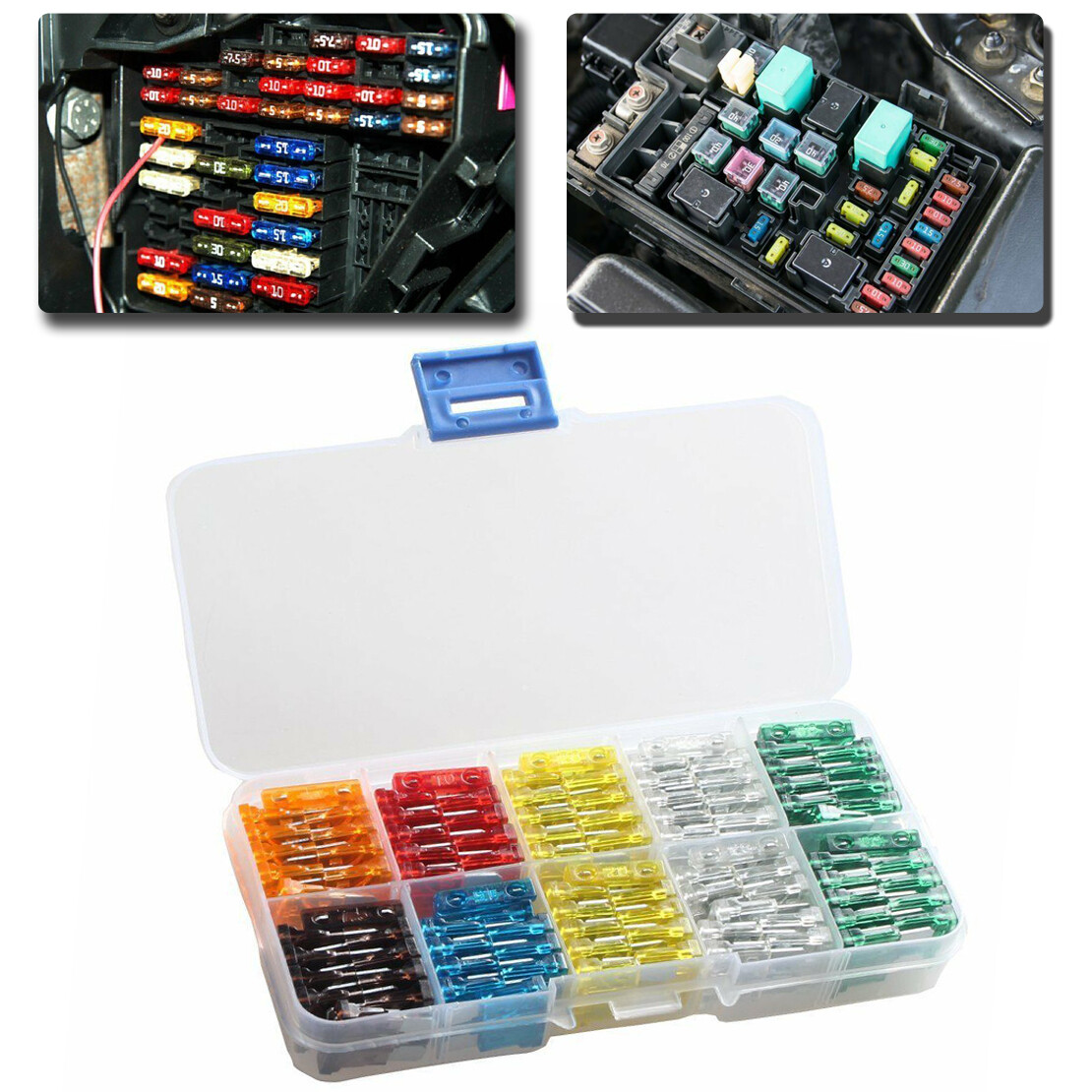Auto Car 120Pcs Car Mini Low Profile Fuse Box Kit 5A 7.5A 10A 15A 20A 30A