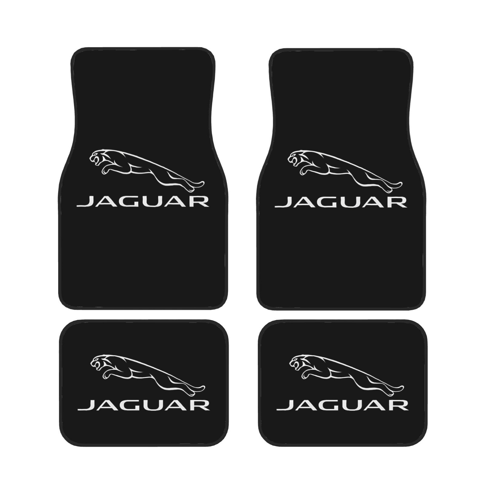 4 Piece Jaguar Car Front & Rear Floor Mat Set Non-Slip Carpet Mats