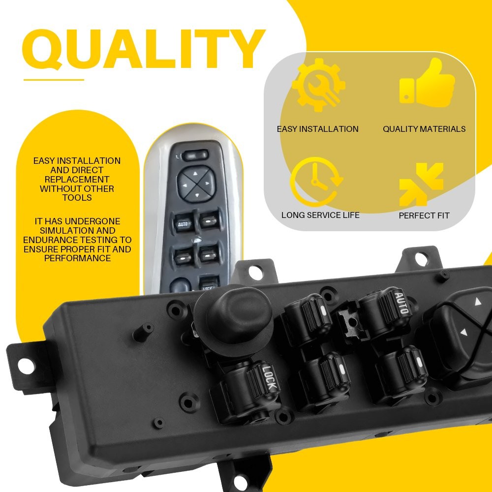 Black Power Window Switch 2X Front Driver Fit 1999-2003 2004 Jeep Grand Cherokee
