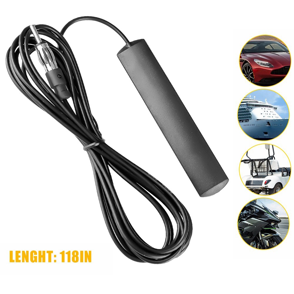 1PCS Universal Hidden Amplified AM/FM Antenna Kit 12V Car Auto Radio Stereo 10ft