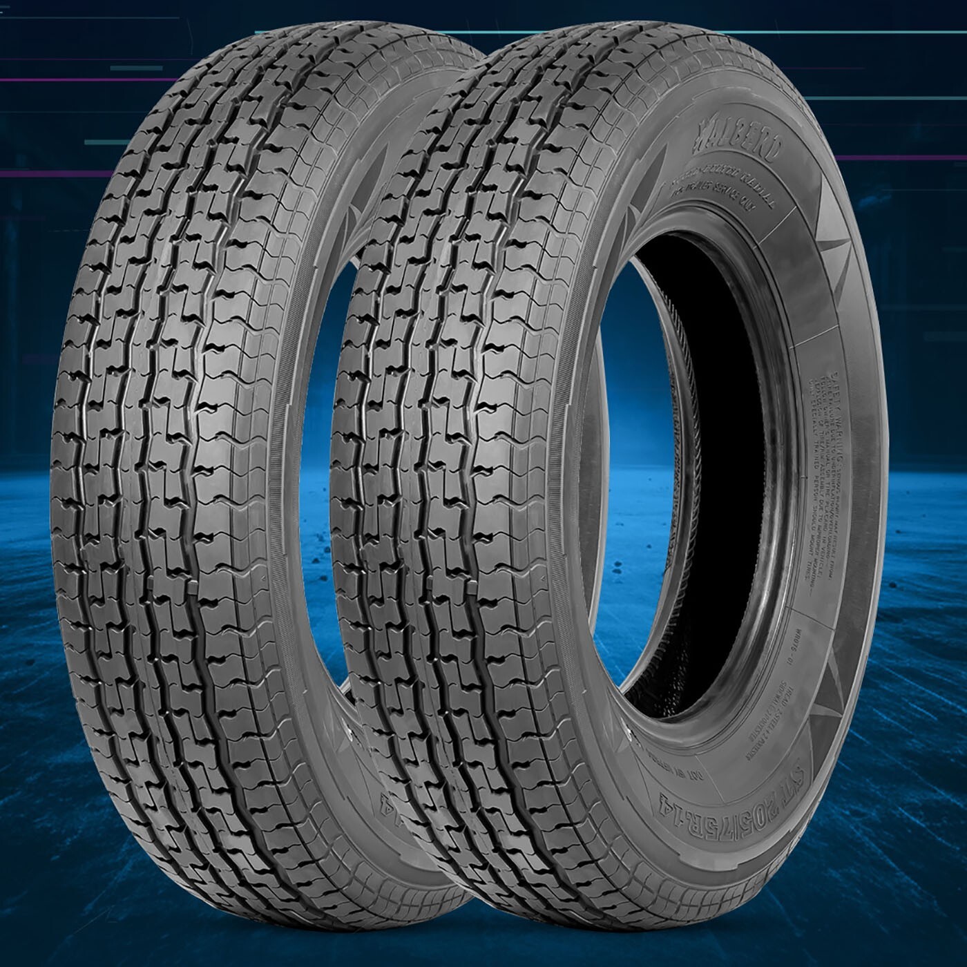 2 Radial ST205/75R14 Trailer Tires 8PR 205/75/14 Heavy Duty Replacement Tyres