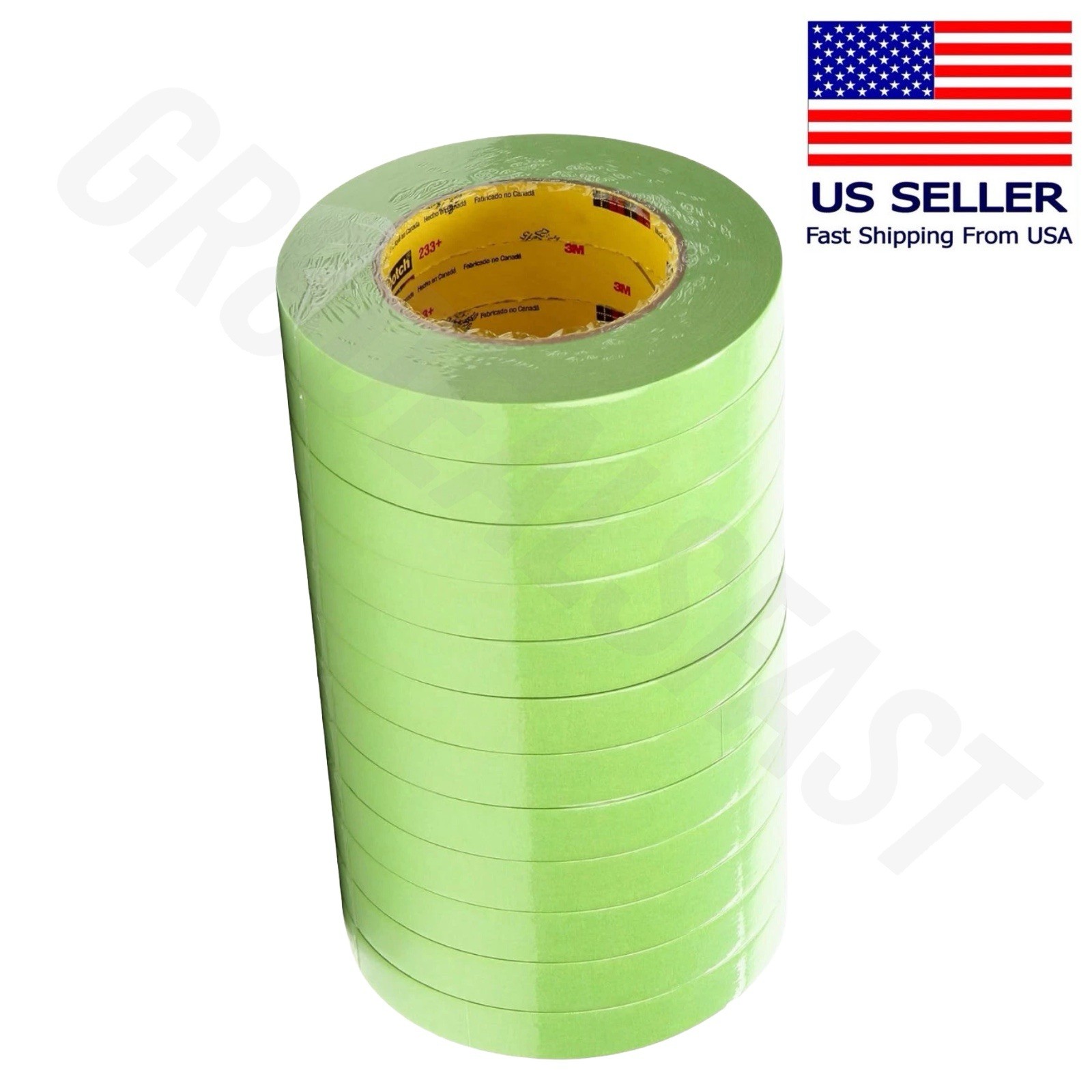 12 Rolls Of 3M 26334 3/4 Inch 233+ Green Masking Tape For Painting Paint Repair