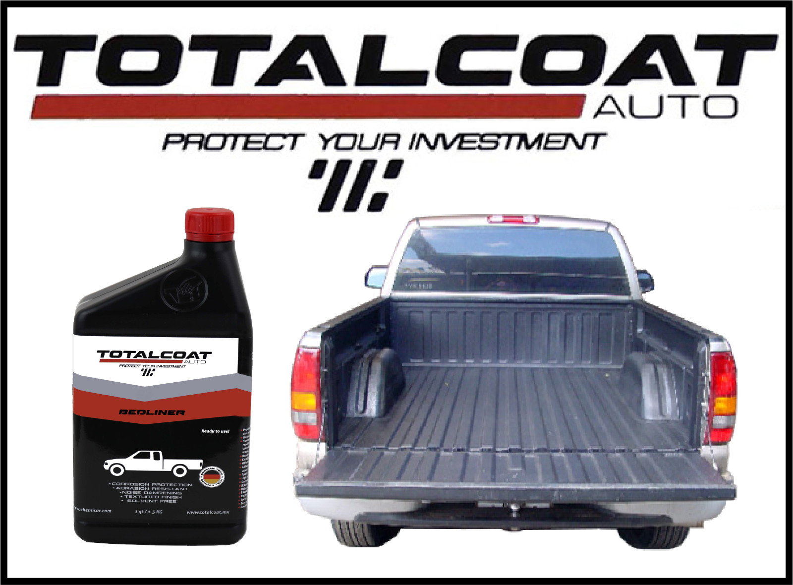 Roll On Truck Bed Liner Paint, Truck Bed Coating, Bedliner Gallon with Roller