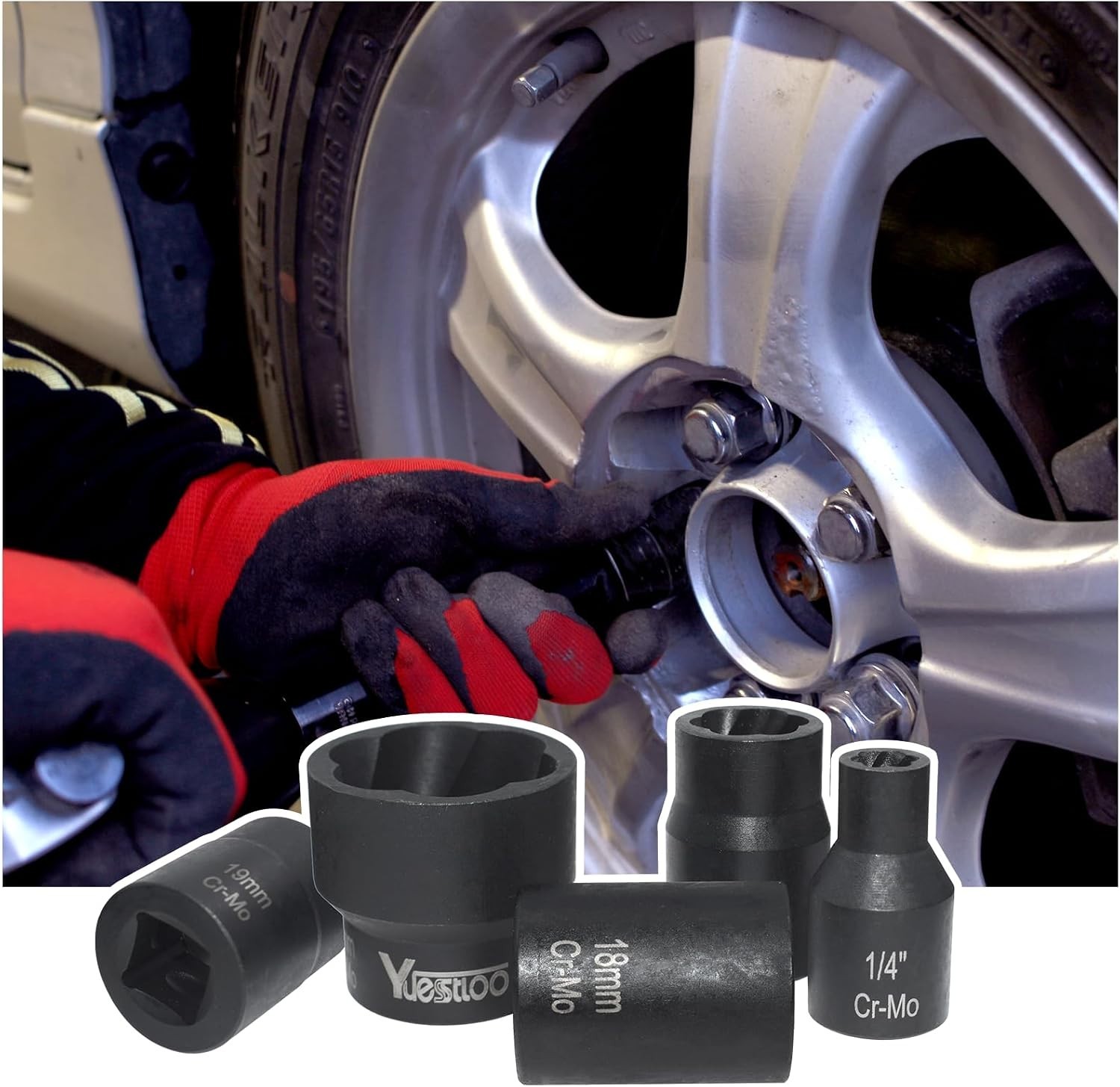 Yuesstloo 22 Piece Bolt Nut Extractor Set 1 2 And 3 8 Drive