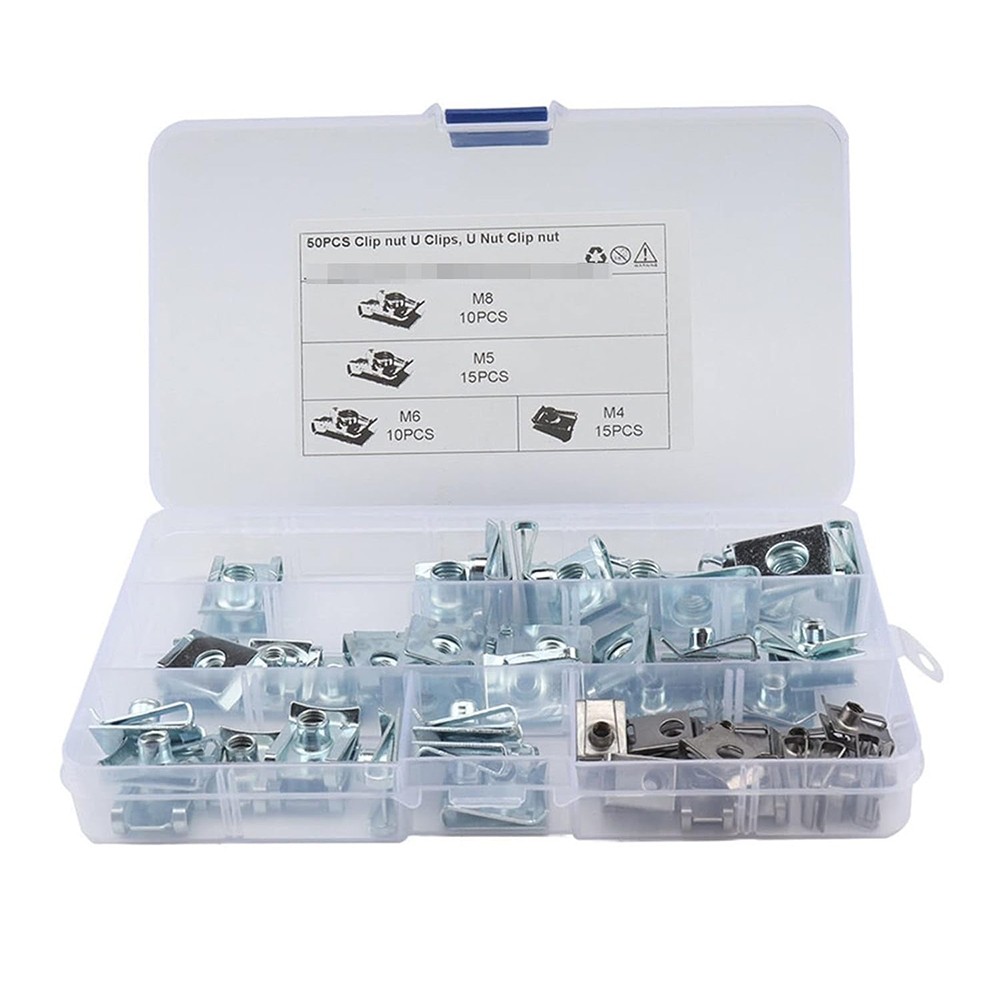 Spring Nuts U Nuts Fasteners Assorted Kit 50PCS M4 M5 M6 M8 Spire Clips