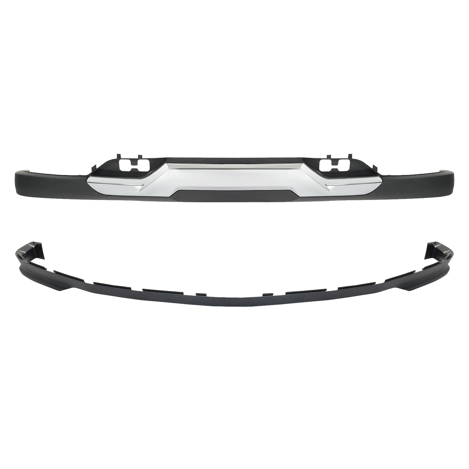 Front Upper Bumper Cover For 2016-2018 Chevy Silverado 1500 w/ Lower Valance