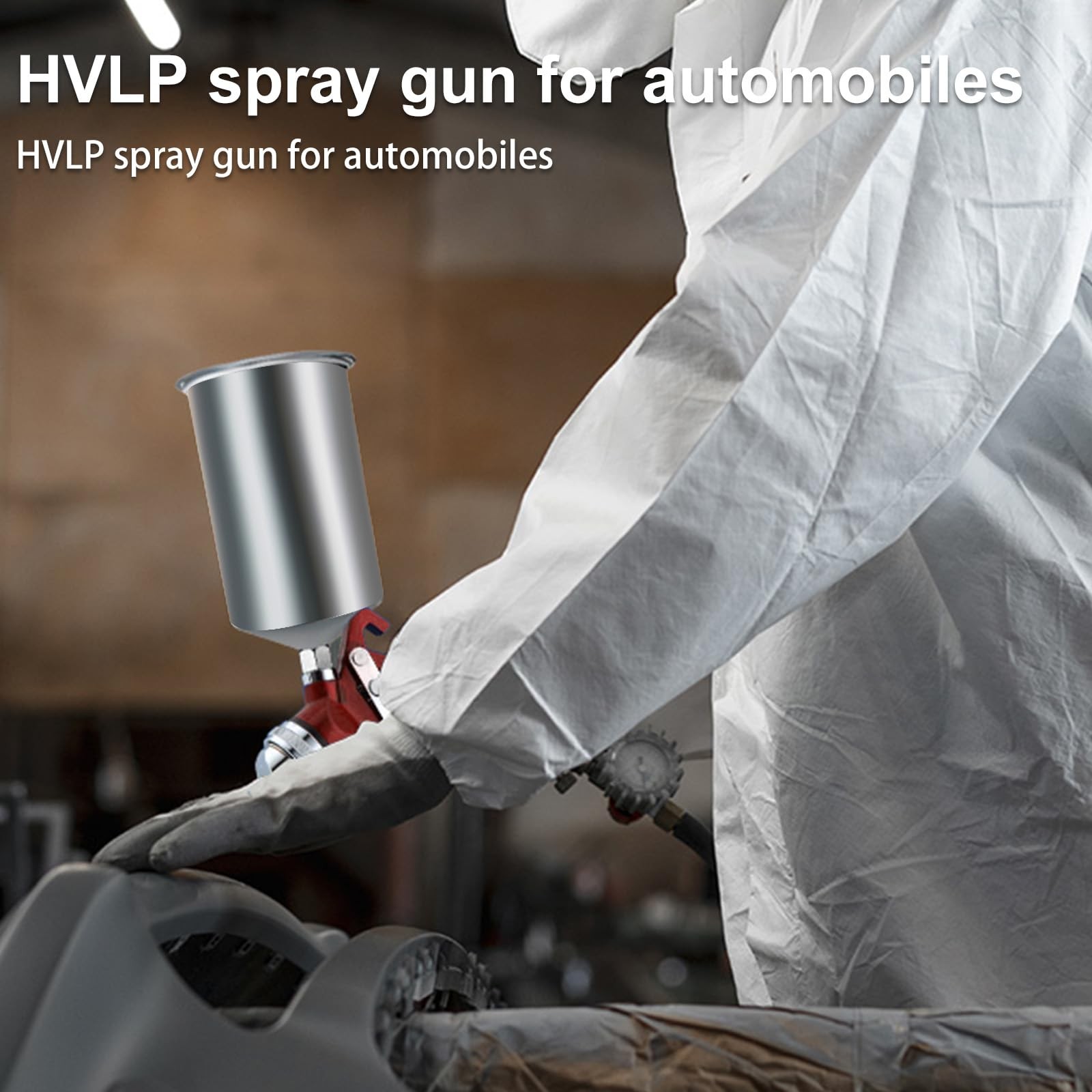 BENTOHKLE HVLP Gravity Feed Spray Gun with 4 Nozzles 1.4/1.7/2.0/2.5mm Red