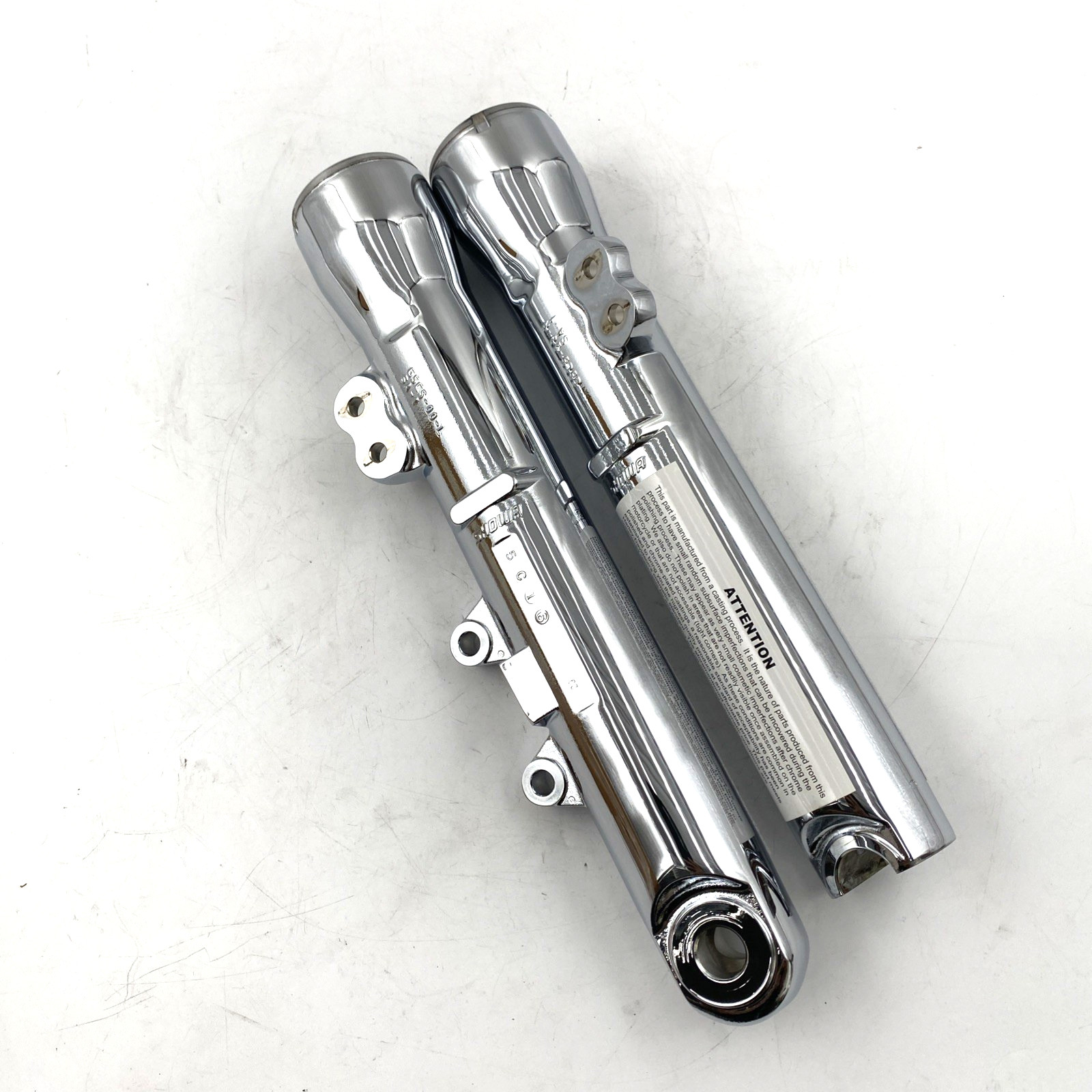 OEM Harley 46586-06 Chrome Front Fork Sliders Lower Legs Pair 06-17 Dyna