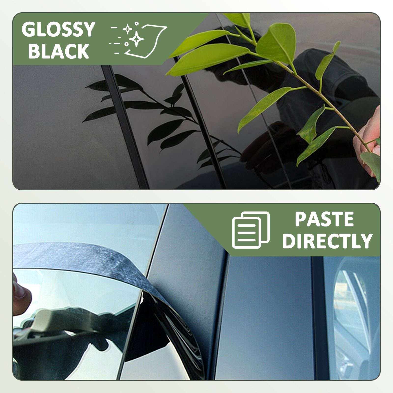 Door Trim 6 Pieces Set Pillar Posts Fits BMW 3-Series 2006-11 Glossy Piano Black
