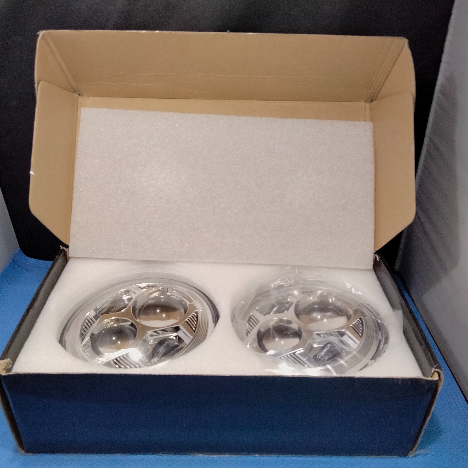 LY-DOT7-001 DOT SAE Approved Round LED Chrome Lights FOR Jeep Wrangler aj