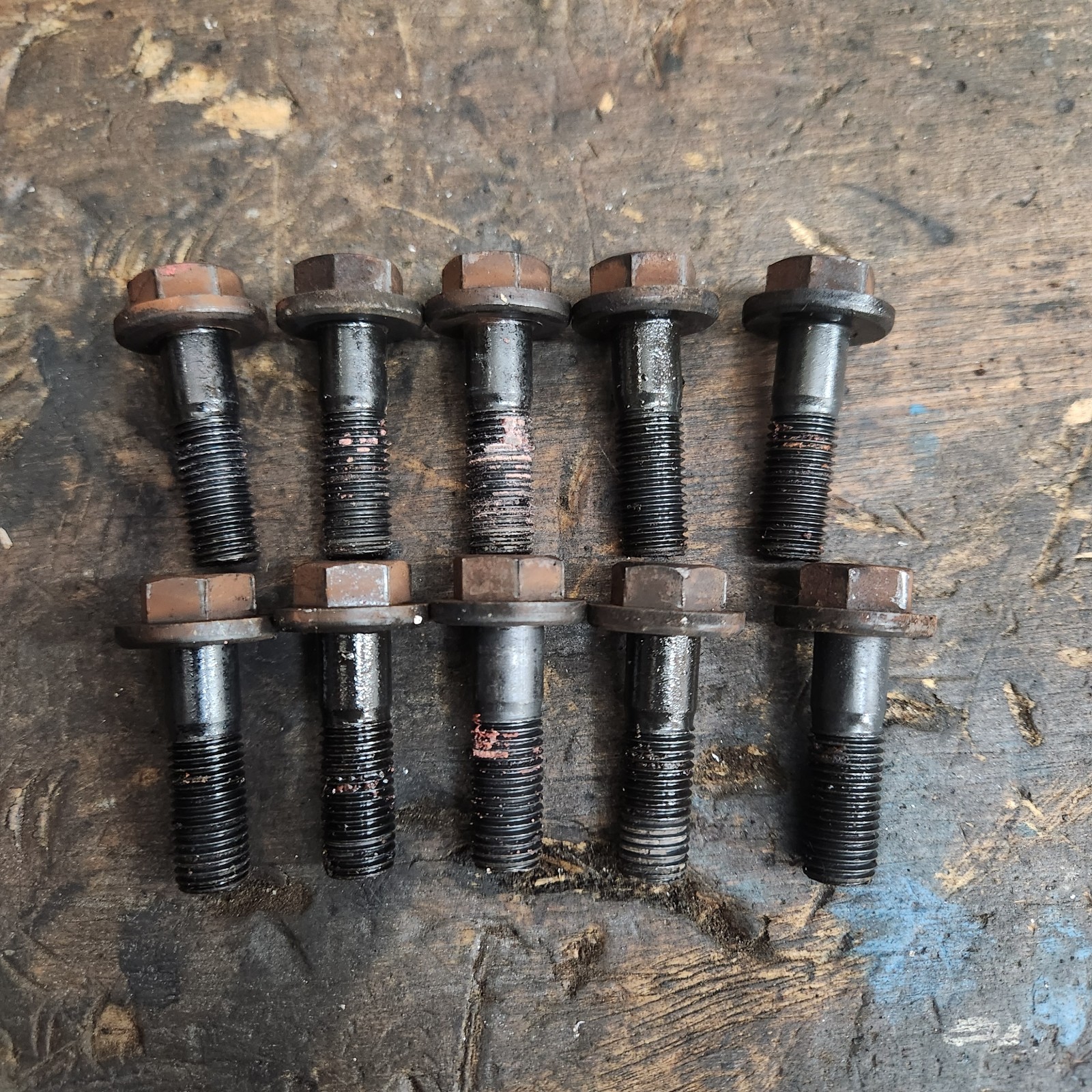 95-04 TOYOTA TACOMA 2.4L 2RZ FLYWHEEL BOLT SET (10) OEM MANUAL TRANSMISSION
