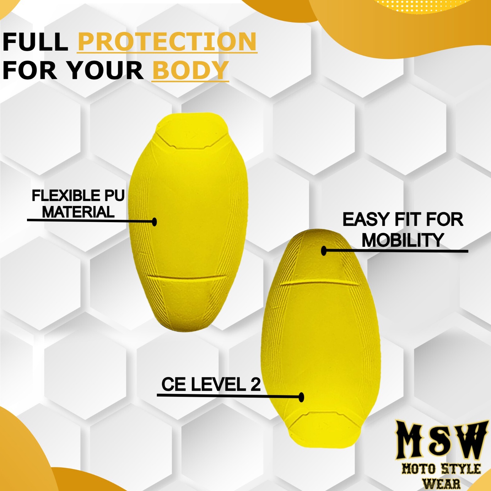 CE Level 2 Rated Knee Protective Pads – Motorcycle Pants – Shock Absorption