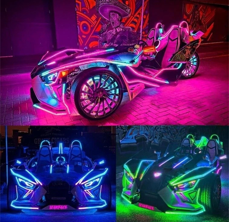 3PCS 3FT CHASING Color Double Row illuminated Strips Magical Light Slingshot LED