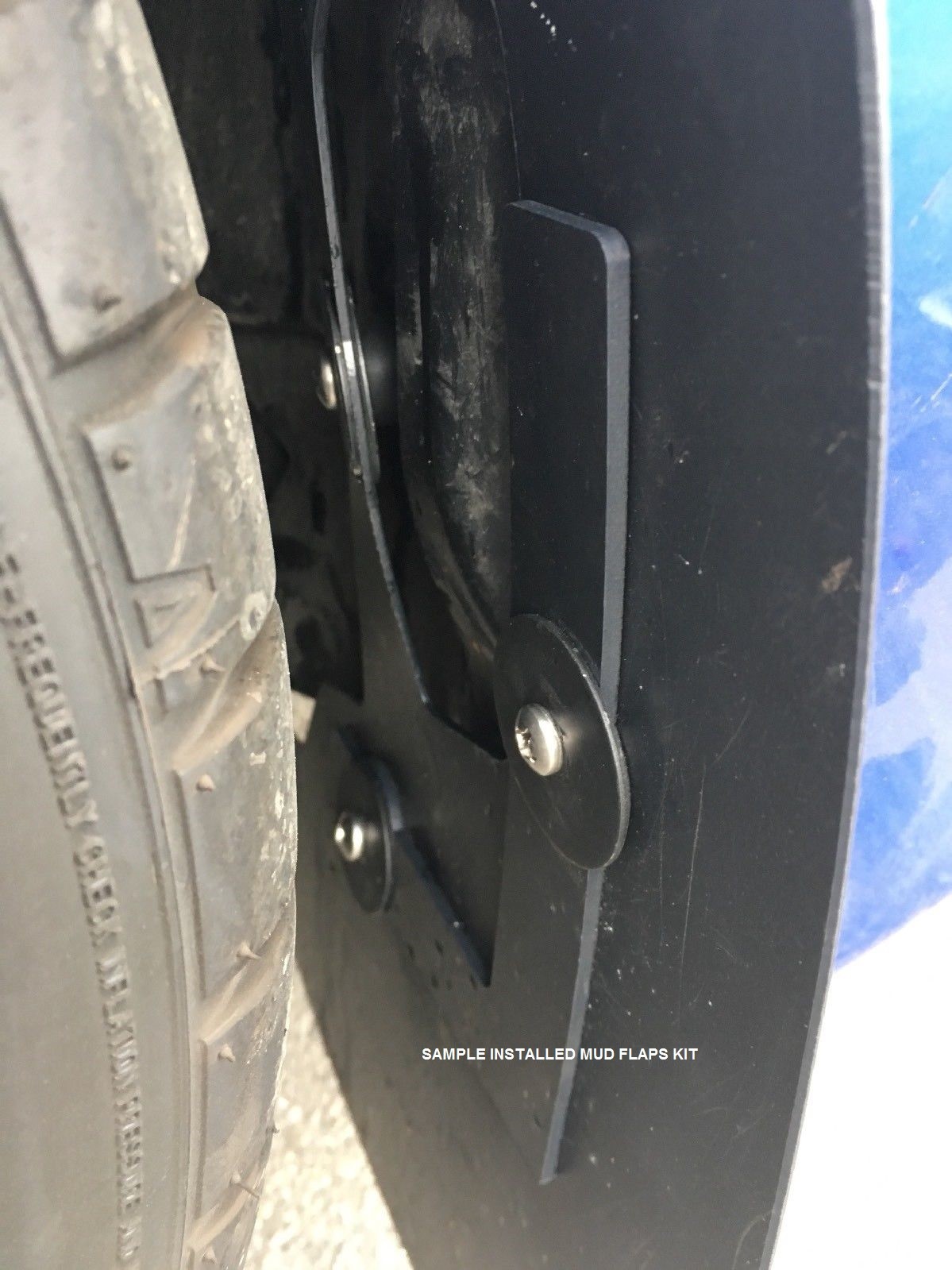 [SR] 2015-2021 Mud Flaps Set BLACK with Hardware Kit & Custom Vinyl B (NEW)