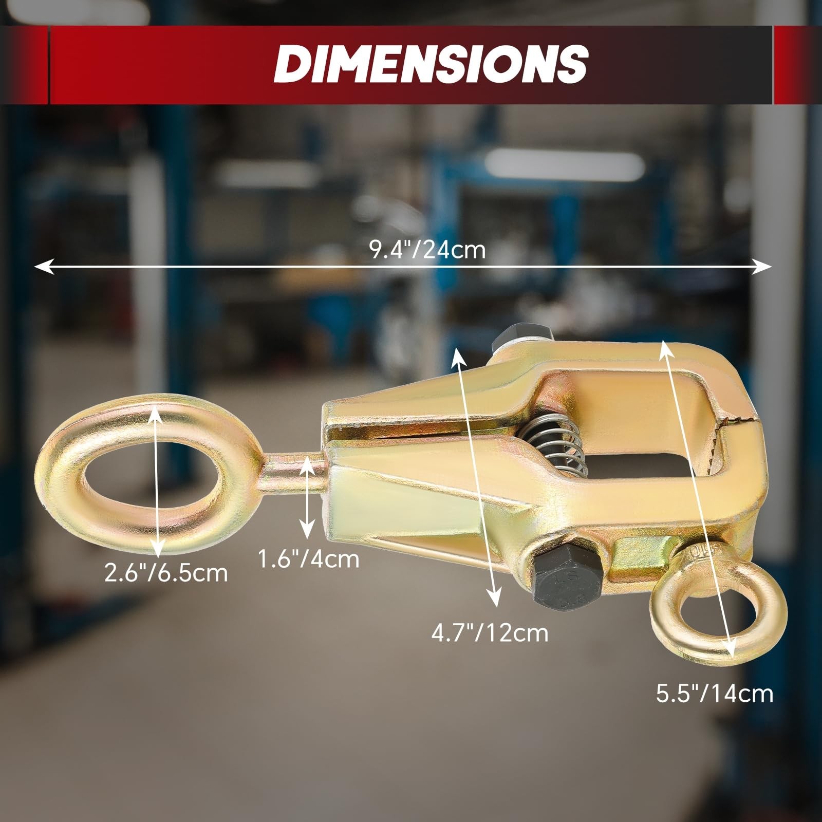 weyleity Auto Body Repair Pull Clamp | 5 Ton Top and Straight 2 Way Gold