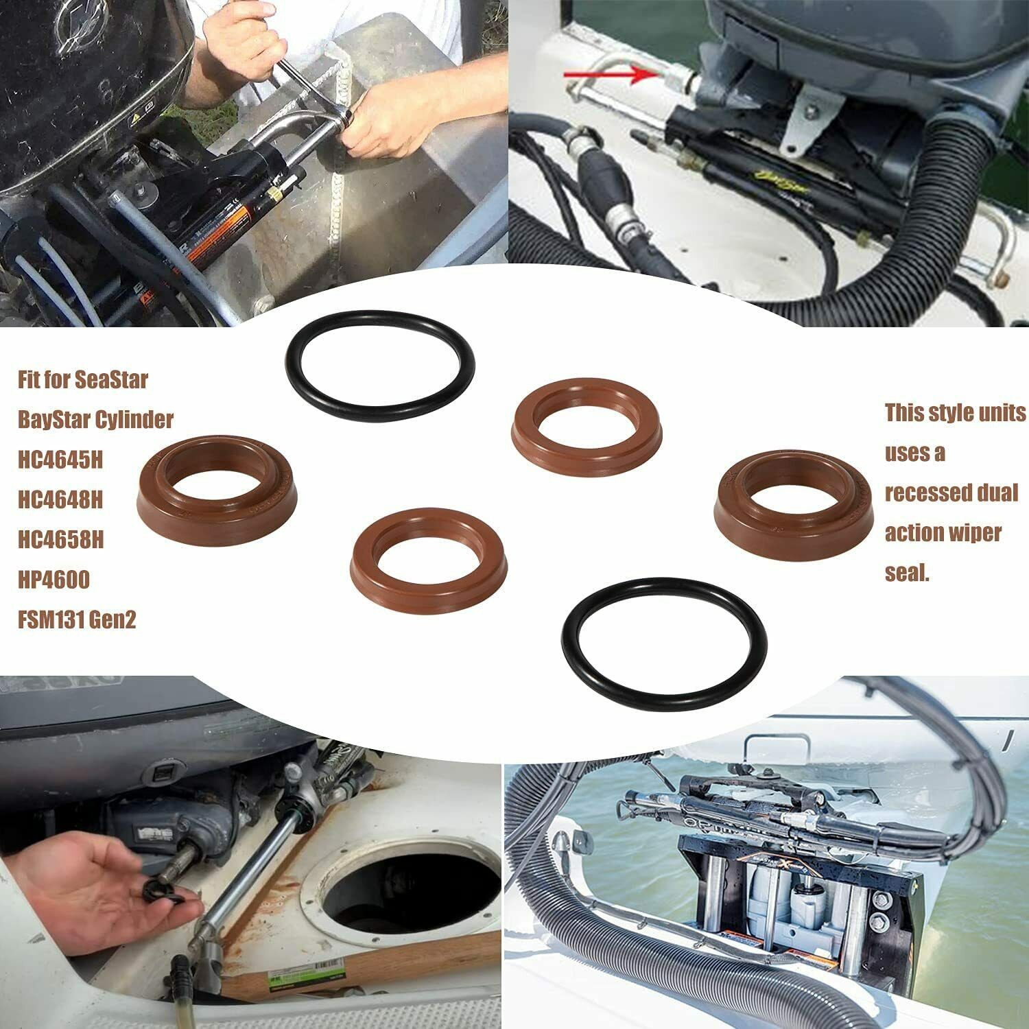for SeaStar BayStar Cylinder Seal Kit HC4645H HC4648H HC4658H HP4600 Gen2 FSM131