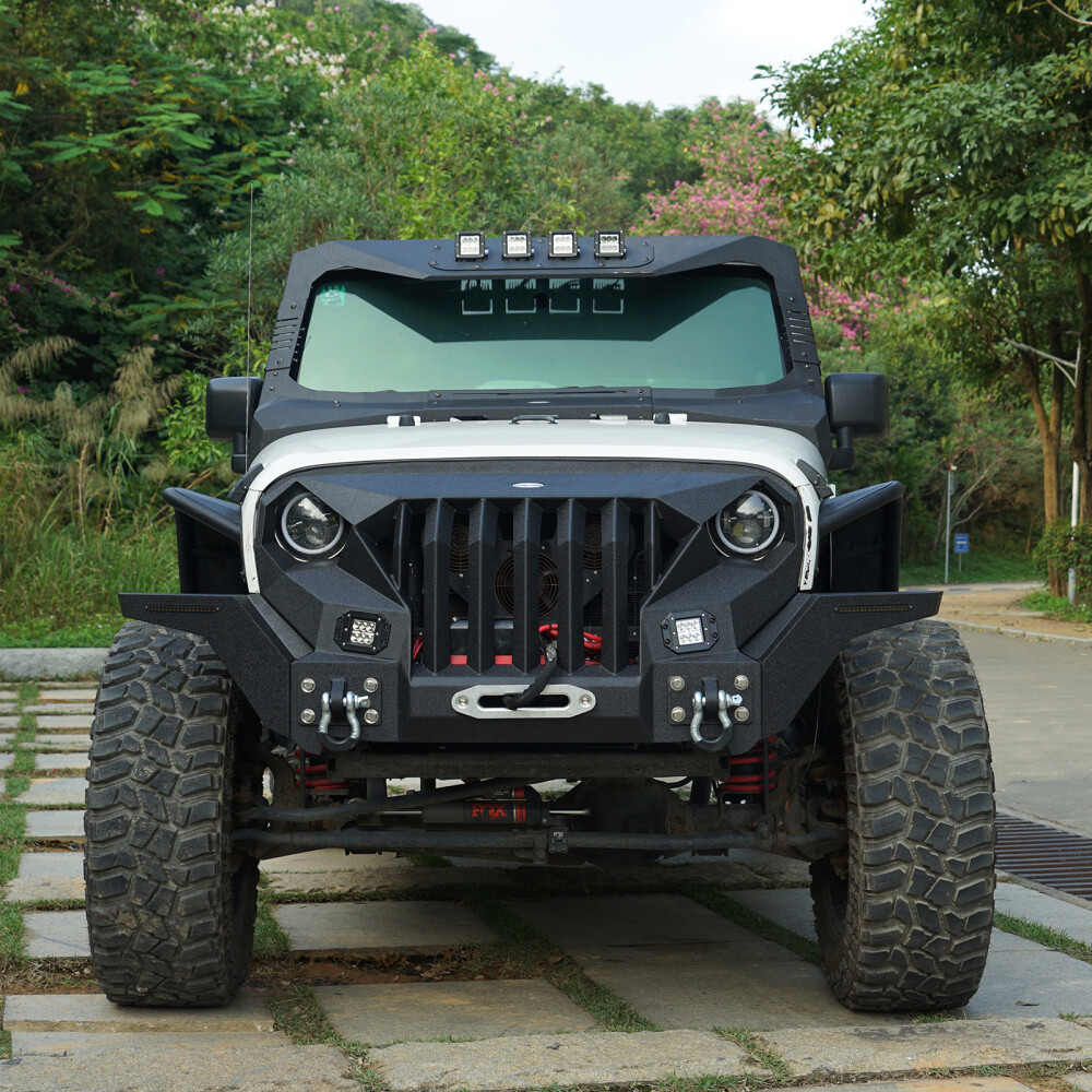 Fit 2007-2018 Wrangler Jeep JK Heavy Duty Steel Front Grill Bumper Rear Bumper