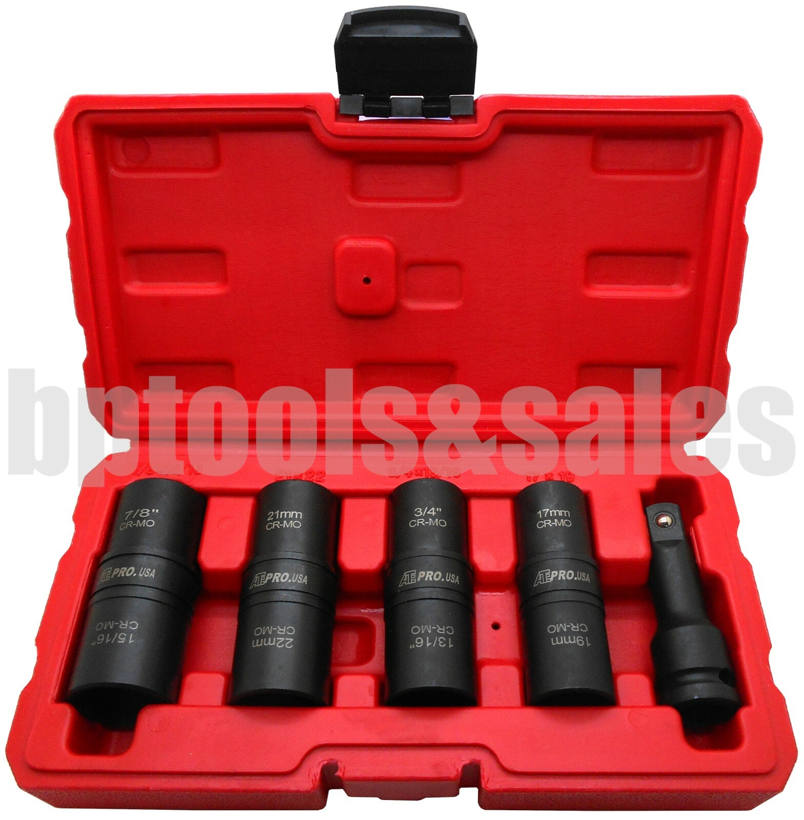 5PC 1/2″ DR. THIN WALL FLIP IMPACT SOCKET SET FOR AUTO RIMS TIRES LUG NUTS