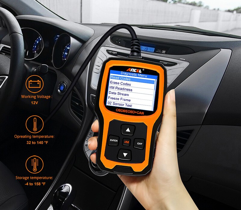 ANCEL AD410 OBD2 Code Reader Car Scanner Turn Engine Light Off Diagnostic Tool