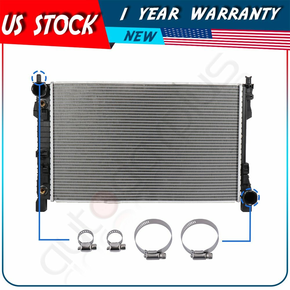 Aluminum Radiator For 06-07 Mercedes-Benz C280 with 2pcs 8-10mm 27-51mm Clamps