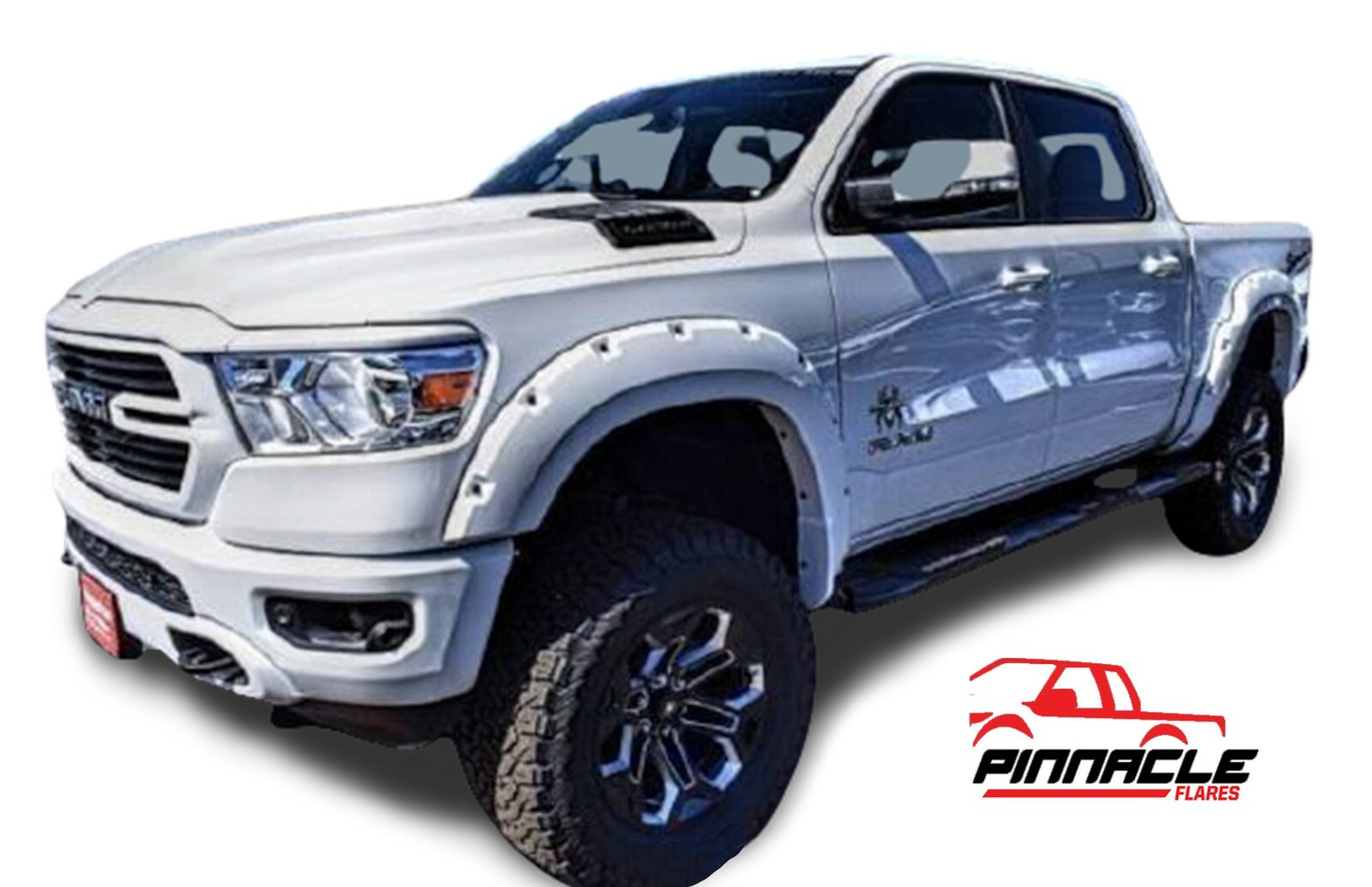 Pocket Rivet style fender flares fits DODGE RAM 1500 2019-2021 paintable finish