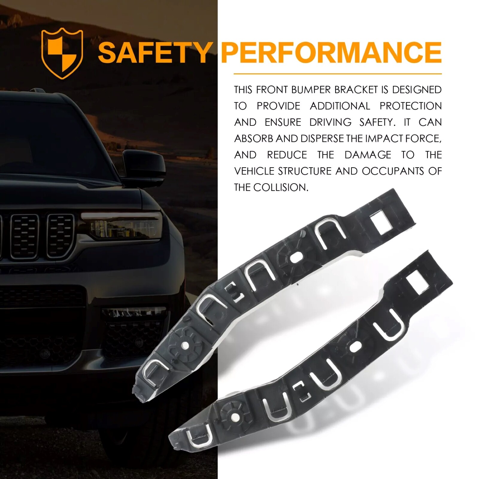 Driver & Passenger Side Bumper Mounting Bracket for 2019-2021 Cherokee Jeep